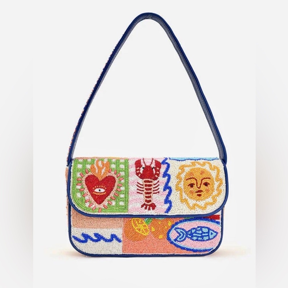 America & beyond beaded sea and sun shoulder bag